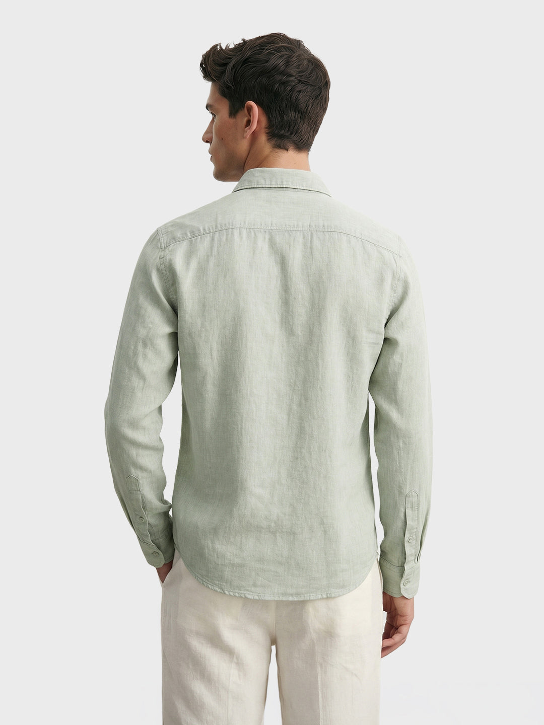 Men's Green Slim Fit Checkered Casual Shirt