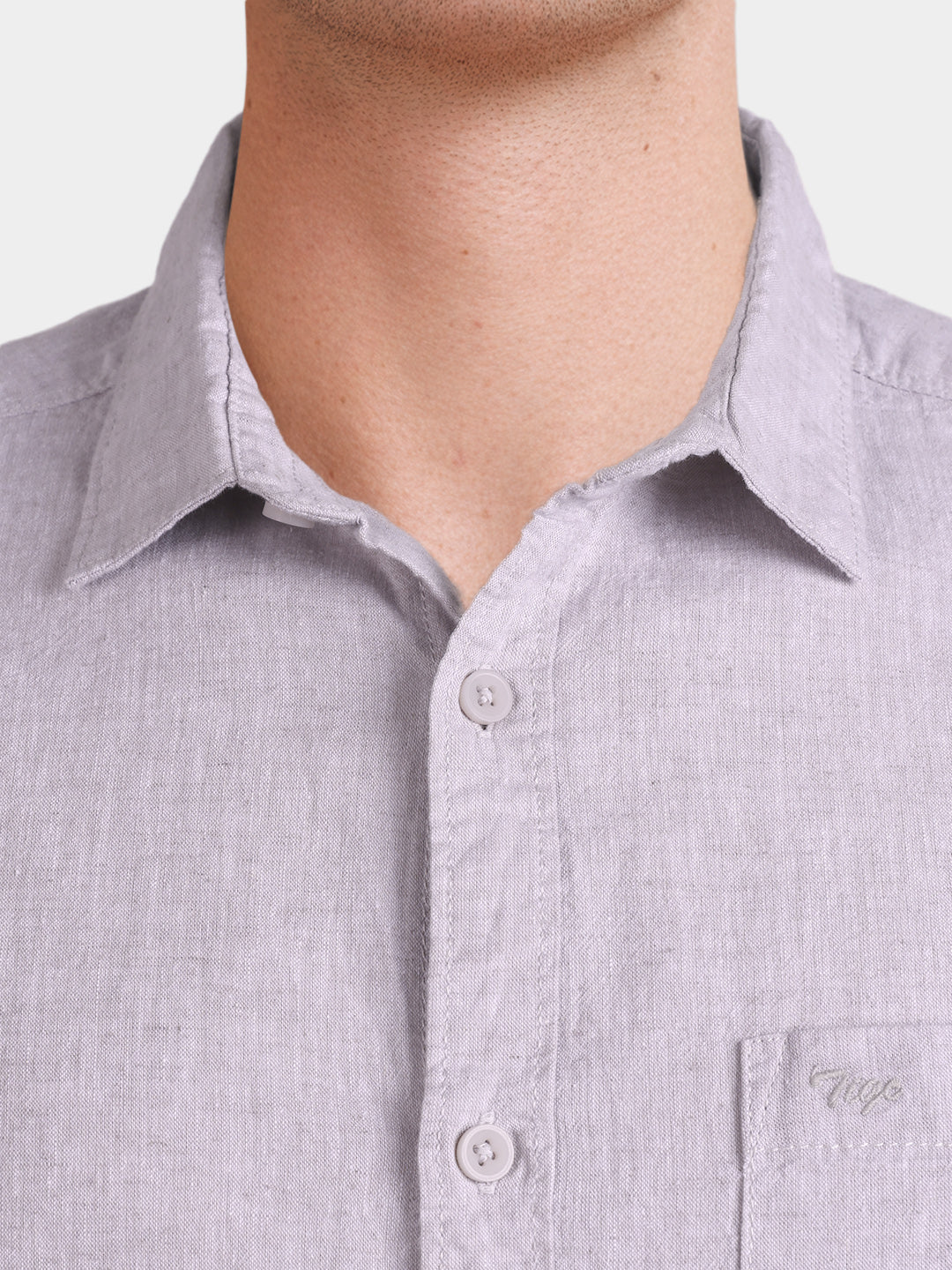 Men's Grey Slim Fit Checkered Casual Shirt