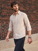 Men's Khaki Slim Fit Solid Casual Shirt