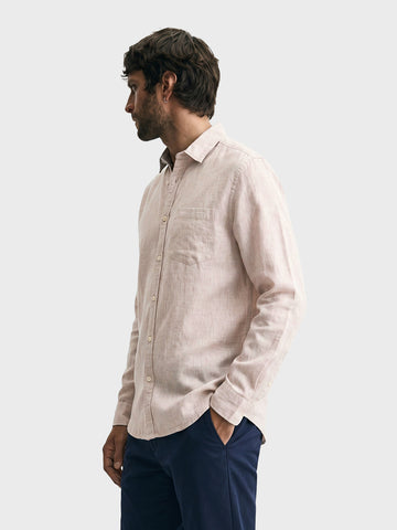 Men's Khaki Slim Fit Solid Casual Shirt