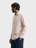 Men's Khaki Slim Fit Solid Casual Shirt