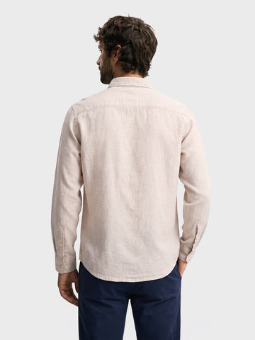 Men's Khaki Slim Fit Solid Casual Shirt