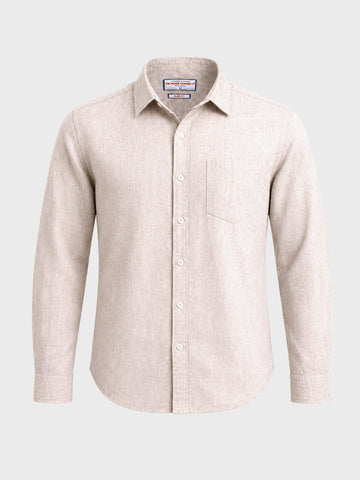 Men's Khaki Slim Fit Solid Casual Shirt