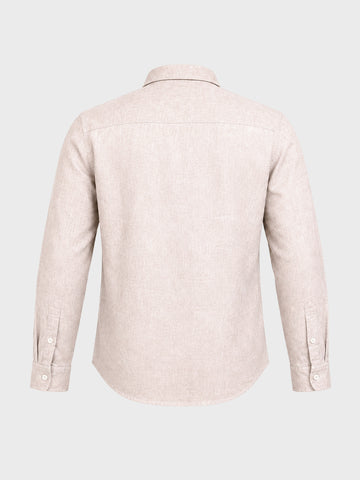 Men's Khaki Slim Fit Solid Casual Shirt