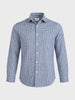Men's Blue Regular Fit Checkered Casual Shirt