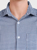 Men's Blue Regular Fit Checkered Casual Shirt