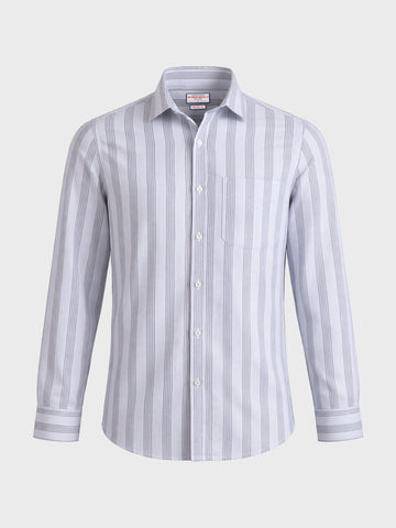 Men's Blue Regular Fit Striped Casual Shirt