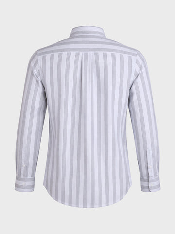 Men's Blue Regular Fit Striped Casual Shirt
