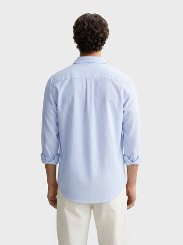 Men's Blue Regular Fit Striped Casual Shirt