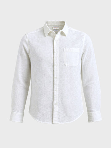Men's White Slim Fit Solid Casual Shirts