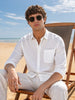 Men's White Slim Fit Solid Casual Shirts