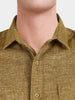 Men's Khaki Slim Fit Solid Casual Shirts