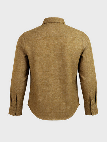 Men's Khaki Slim Fit Solid Casual Shirts