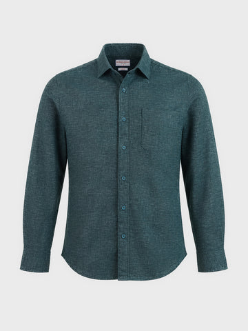 Men's Teal Slim Fit Solid Casual Shirts