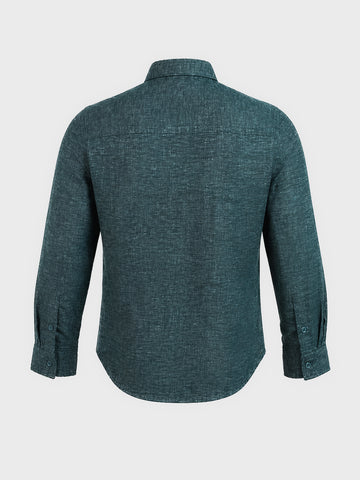 Men's Teal Slim Fit Solid Casual Shirts