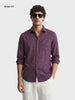 Men's Purple Slim Fit Solid Casual Shirts