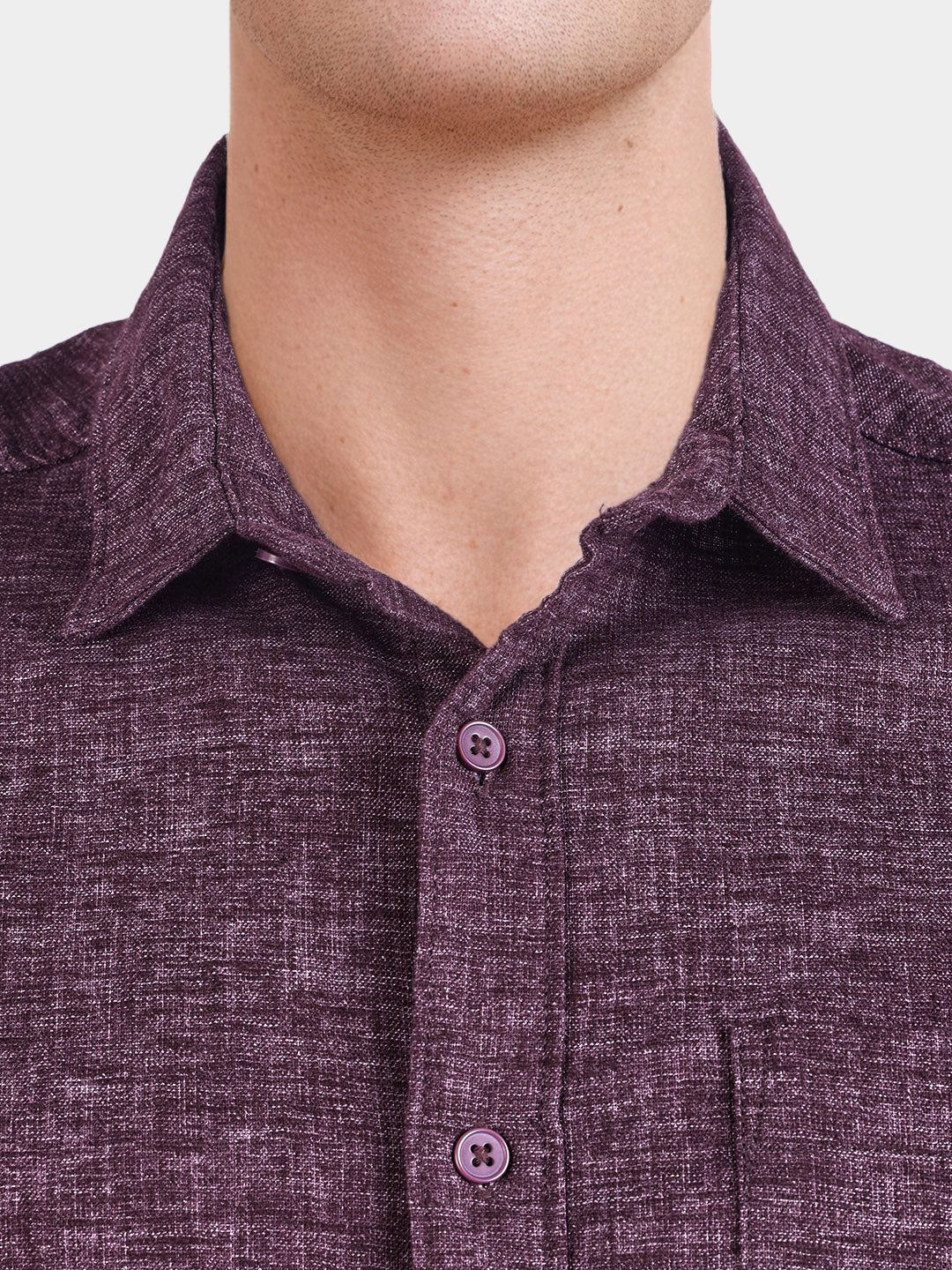 Men's Purple Slim Fit Solid Casual Shirts