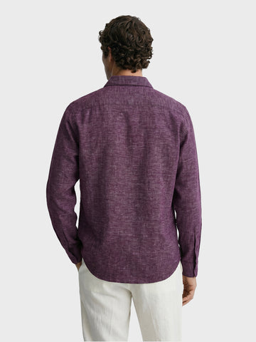 Men's Purple Slim Fit Solid Casual Shirts