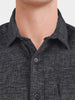 Men's Black Slim Fit Solid Casual Shirts