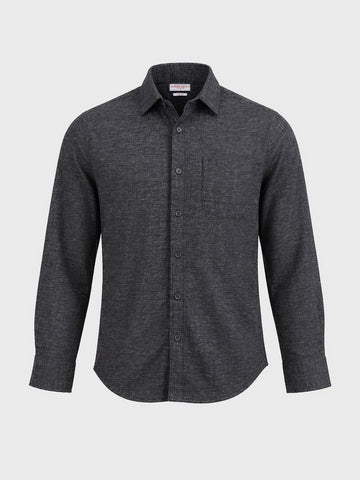 Men's Black Slim Fit Solid Casual Shirts