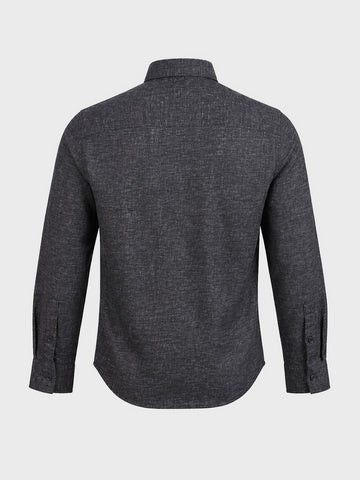 Men's Black Slim Fit Solid Casual Shirts