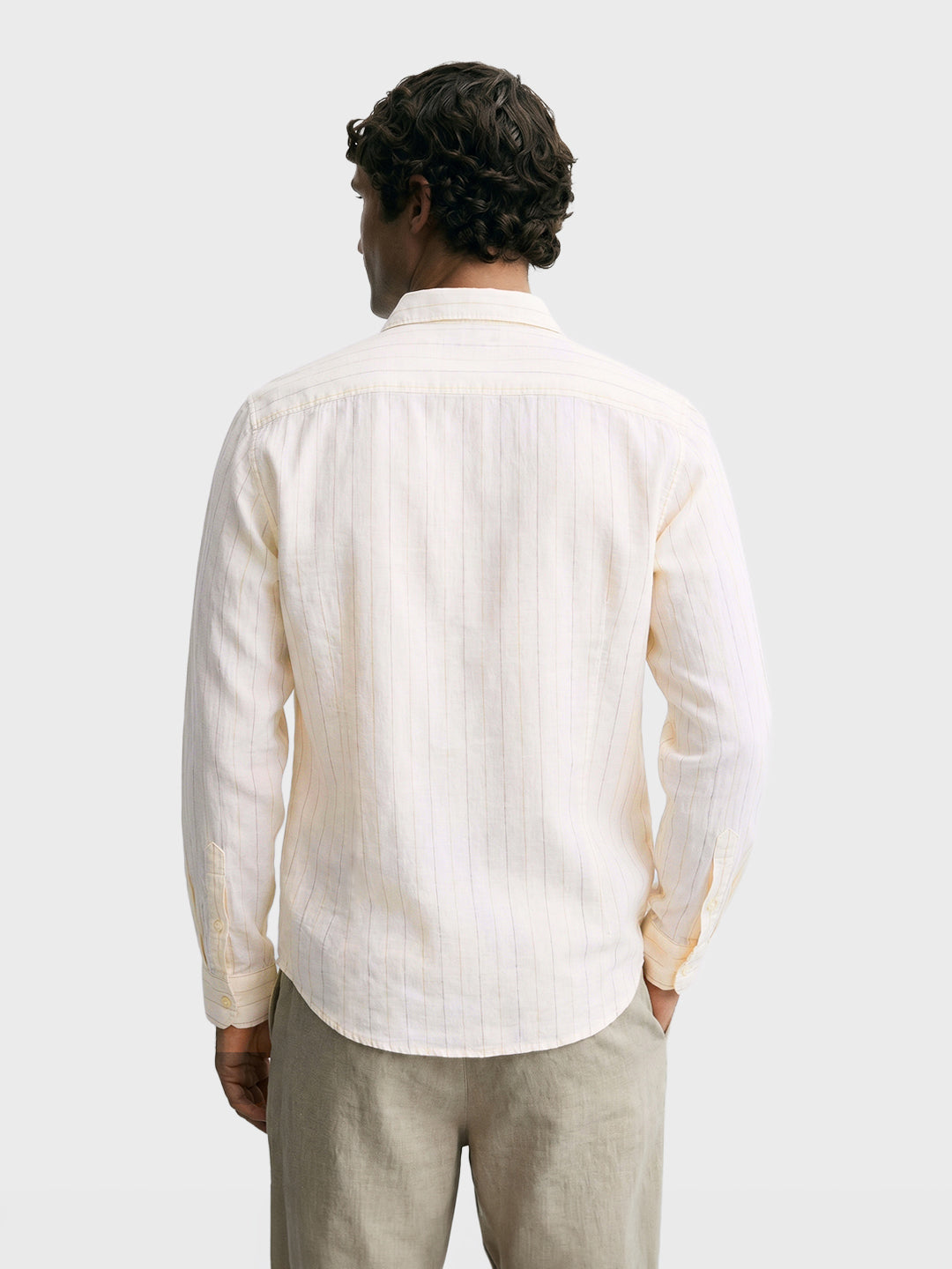 Men's Brown Regular Fit Striped Casual Shirts