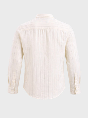 Men's Brown Regular Fit Striped Casual Shirts