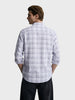 Men's White Slim Fit Checkered Casual Shirt