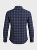 Men's Navy Blue Slim Fit Checkered Casual Shirt