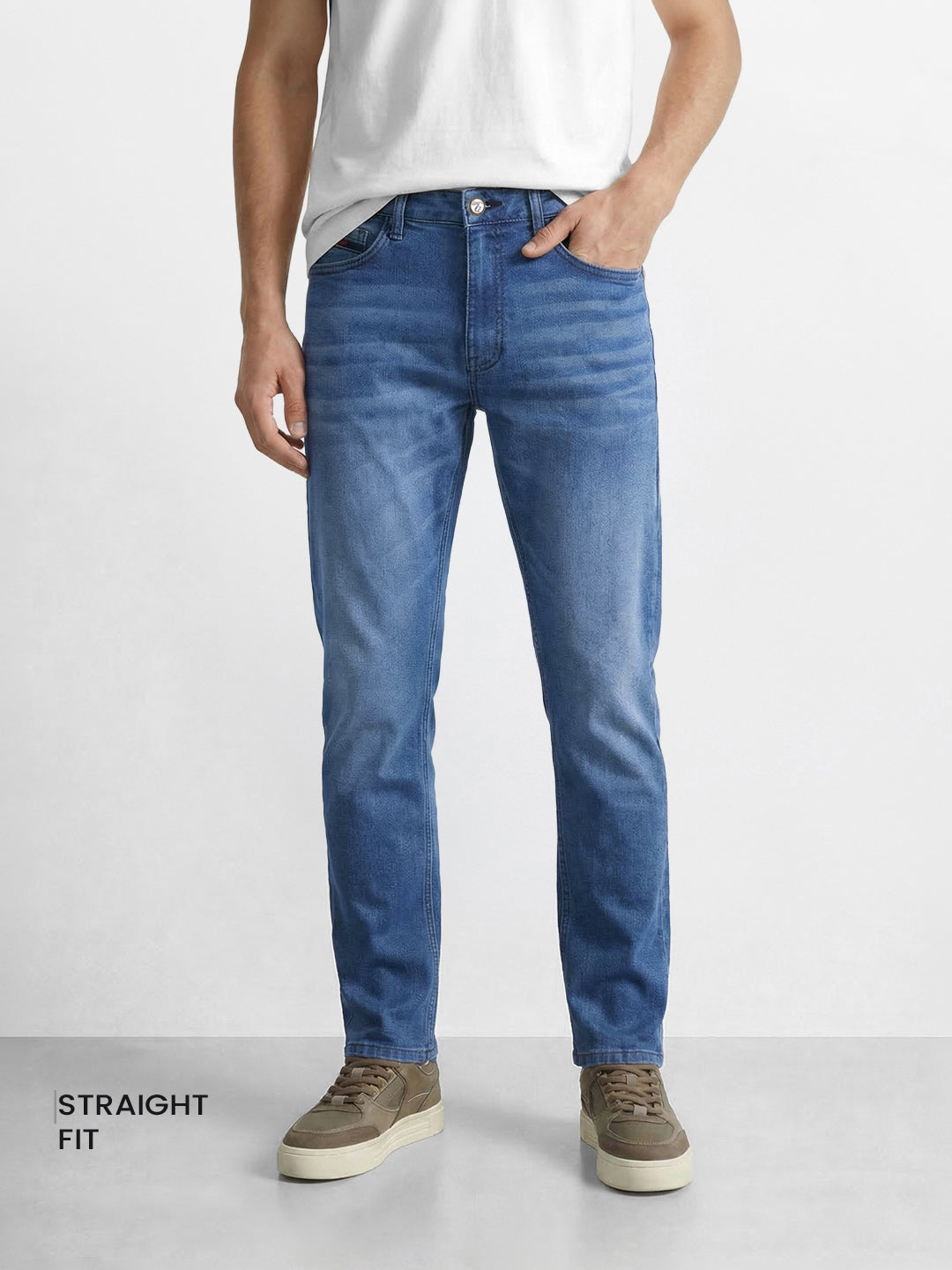 Men's Blue Slim Fit Solid Street Jeans