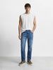 Men's Blue Slim Fit Solid Street Jeans