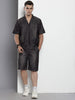 Men's Black Solid Boxy Fit Coordinates