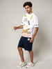 Men's Navy Blue Relaxed Fit Character Printed Shorts