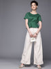 Freehand by The Indian Garage Co Women Fit and Flare Textured Cinched Waist Top