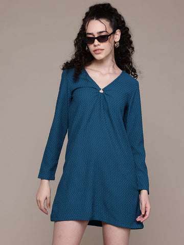 Freehand Women A Line Textured Shift Dress
