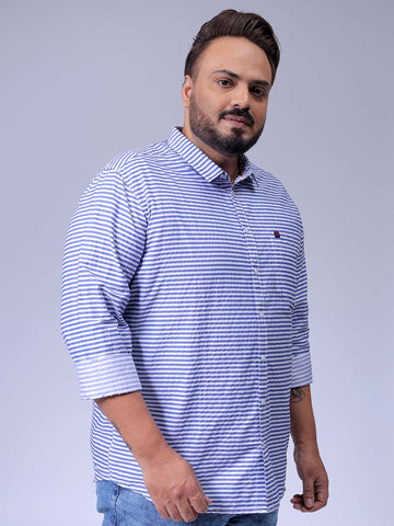 Men's Plus Size Striped Casual Shirt