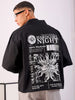 Men's Half Sleeves Boxy Fit Black Shirt