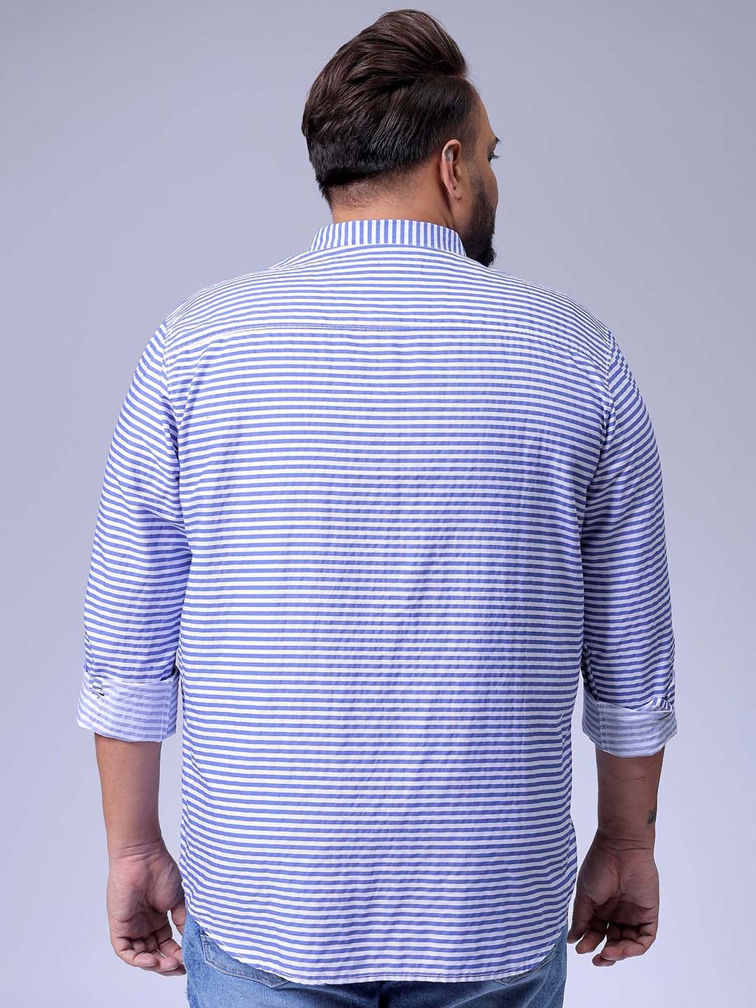 Men's Plus Size Striped Casual Shirt