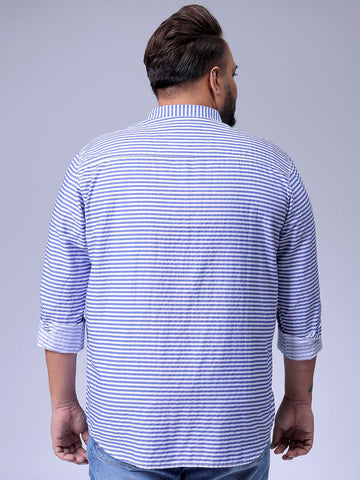 Men's Plus Size Striped Casual Shirt