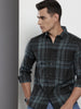 Men's Black Slim Fit Checked Casual Shirt