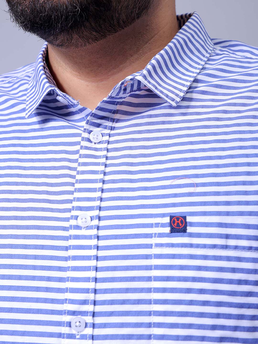 Men's Plus Size Striped Casual Shirt