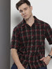 Men's Black Relaxed Fit Striped Resort Wear Shirt