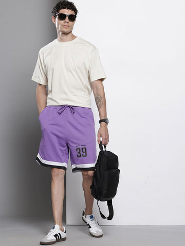 Men's Varsity Print Loose Fit Shorts