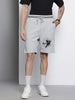 Men's Grey Relaxed Fit Character Superman Printed Shorts