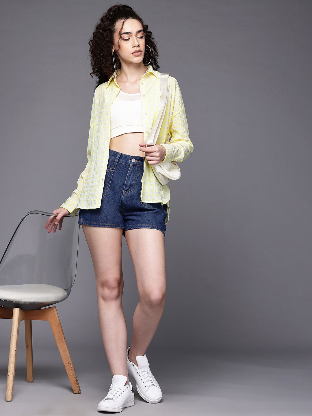 Freehand Women Regular Fit Textured Casual Long Shirt