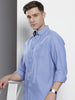 Men's Blue Slim Fit Solid Casual Shirt