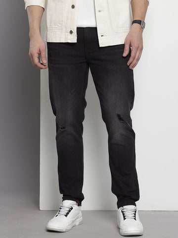 Men's Black Slim Fit Casual Jeans