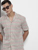 Men's Beige Relaxed Fit Printed Resort Wear Shirt