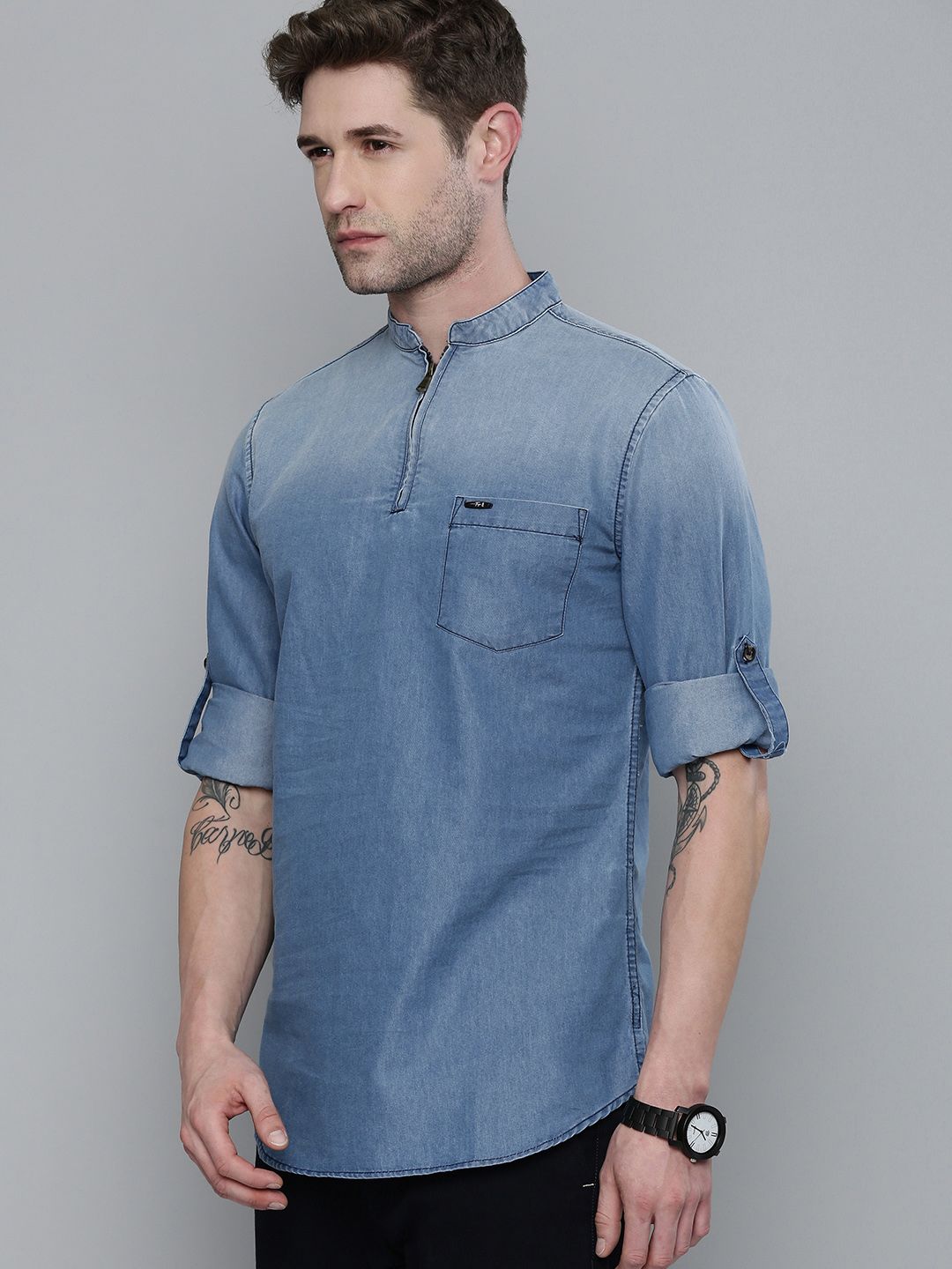 Men's Denim Kurta