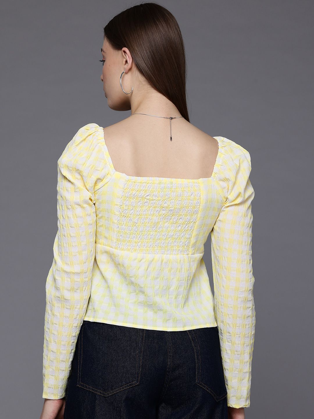 Freehand by The Indian Garage Co Women Regular Fit Textured Regular Top